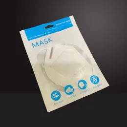 100 pcs Kunststoffzeihverriegelungsmasken -Paketbeutel Einweg -Reißverpackungstaschen mit Kleiderhalter gedruckter Mounth Maske ST237Z