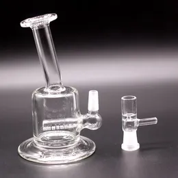 5,5" Glas Bubbler Bong Shishas Ash Catcher Inline Percolator Wasserpfeife Bohrinsel Bong 10mm 14mm Gelenk