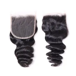Brasilianska Virgin Hair Weave Bundlar med stängning 100% Remy Human Hair 8a Brazillian Loose Wave Wavy Curly Hair 3pcs och spetsslutning kan färgas