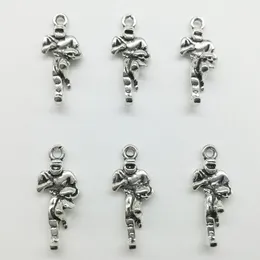 100pcs/Lot Rugby Player Alloy Charms Pendant Retro Jewelry Making DIY Keychain Ancient Silver Pendant For Bracelet Earrings Necklace 24*10mm
