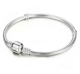 Fabriksgrossist 925 Berlock Sterling Silver Armband 3mm Ormkedja Fit Pandora Bead Bangle Armband Smycken Present För Män Kvinnor