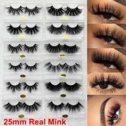 3D 밍크 속눈썹 25mm Real Mink False 속눈썹 5D 거짓 속눈썹 긴 극적인 천연 두꺼운 밍크 속눈썹 수제 메이크업 볼륨 속눈썹