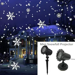 Śniegu Snowflake Projektor Laser Light Christmas Projection Laser Lampa na Boże Narodzenie Garden Party Outdoor z pilotem