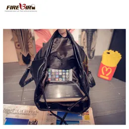 Designer-Spring and summer new listing drawstring backpack female Good quality black PU soft leather backpack sac a dos femme FN650