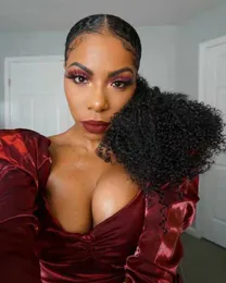 Kinky Curly Ponytail Extensions Włosy Kawałek Kawałek Pony Ogon Przedłużanie 120g Wrap Drawstring Ponytail Ludzki włosy 20 "dla kobiet