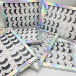 2020 Ny 3D Faux Mink Natural False Eyewashes 16Pairs Long Mink Ögonfransar Volym Tjocka Ögonfransar Fluffy Magic Fake Lashes For Women Beauty