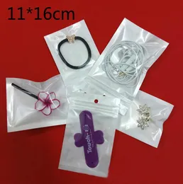 DHL 11*16cm White / Clear Resealable Valve Zipper Plastic Retail Storage Packaging Bag Zip Lock Bag Package W/ Hang Hole