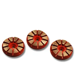 KD-T60 9 Pieces 3 Inch D80mm Ten Segments Diamond Grinding Wheel with Single Pin Diamond Polishing Disc for Concrete and Terrazzo Floor