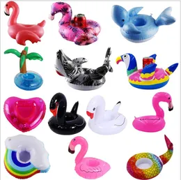 PCV Różne style Nadmuchiwane Flamingo Napoje Puchar Uchwyt Basen Pływaki Bar Przyczepiarki Floatation Urządzenia Dzieci Kąpiel Zabawki Mały Rozmiar Gorąca Sprzedaż