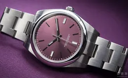 Boże Narodzenie prezent męski zegarki sportowe Sapphire 41mm Automatyczne Red Grape Dial Sukienka Full Stal Luminous 114300 Męskie zegarki
