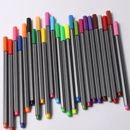 24色滑らかなマーカー描画アートの供給スケッチ水色ペンの細線0.4mmチップスクールオフィスの文房具