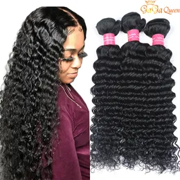 Wholesale Unprocessed Brazilian Deep Curly Virgin Hair Weaves Bundles Peruvian Malaysian Indian Deep Curly Wave Human Hair Extensions