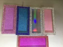 Glitter Elmas 3D Yanlış Eyelashes kılıflar Vizon Kirpikler Kutular Boş Lash Vaka Bling Glitter Kirpik Box ücretsiz DHL Packaging