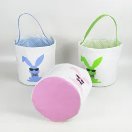 15styles Easter Basket Easter Bunny Storage Bags Egg Candy Baskets Bucket Canvas Sequin Handbags Printed Tote Easter Rabbit Bags GGA3189-3