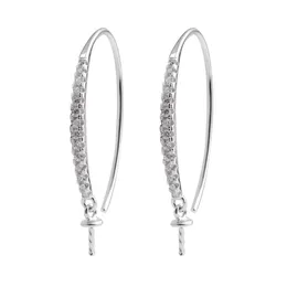 Earwire Reperti 925 Orecchini a goccia di perla in argento sterling semi -montaggio di gioielli zirconia cubici 5 paia