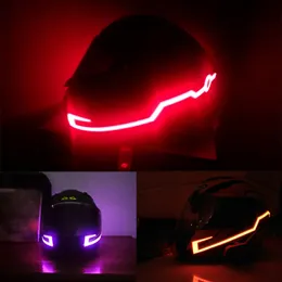 Motorcykelhjälmljus Hållbar blinkande randhjälmklistermärken Natt Motocross Riding Helmets Kit Waterproof Bar LED Light S312Y