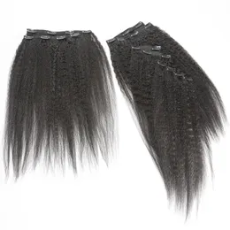 100% brasiliano naturale nero 120g 140g 160g 180g 200g Kinky Straight Remy vergini estensioni dei capelli umani Clip in