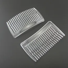 20PCS 4.3cm*7.6cm 20teeth Big Clear Plain Plastic Hair Combs with waved teeth for DIY hair accessories