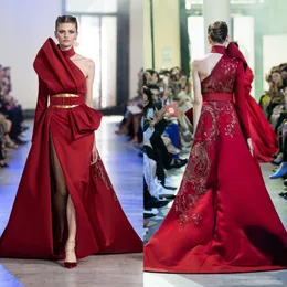 Skromne Elie Saab One Shoulder Side Split A Linii Suknie Wieczorowe Koronki Aplikacja Kryształ Zroszony Frezowanie Formalne Dresses Sashes Suknie Wieczorowe