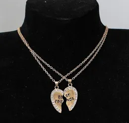 Collane Per Migliori Amiche 'Weirdo 1 E Weirdo 2' Con Cristalli Blu, Acciaio Inossidabile, Regalo Amicizia - 3
