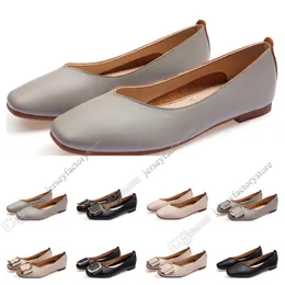 ladies flat shoe lager size 33-43 womens girl leather Nude black grey New arrivel Working wedding Party Dress shoes fifty-two