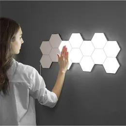 Fashioni House Känslig Vägglampa Splicing Induktion Led Light Lampor Hem Hotell Touch Lights Hexagonal Quantum