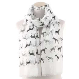 2020 Fashion Spotty Dog Print Fringe Scarf Shawls Women Long Soft Dog Animal Print Wrap Scarves Hijab 4 Color Free Shipping