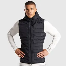 Thicken Hooded Vest Winter Warm Tank top Men Sleeveless Hoodie Sweatshirt Black Casual Coat Zipper Jacket Male Cotton sportswear
