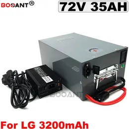 72V E- الدراجة بطارية ليثيوم حزمة ل LG 18650 خلية 72V 35AH 3000W بطارية دراجات كهربائية 72V مع صندوق معدني + شاحن 5A