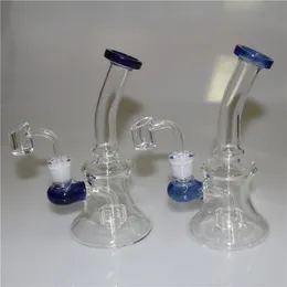 Bong in vetro colorato narghilè fumo denso Pipa ad acqua Beaker tubi riciclatore Bong con percolatore 7,4 pollici Mini Oil rig raccogli cenere banger al quarzo