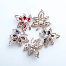 Jewelry Broches Gold Tone Maple Leaf Brooch Pins Rinestone Crystal Maple Leaf Corsage Pin Brooches With Pearle Brooches Pins Exquisite Colla