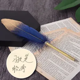 ファッションアクセサリーかわいい羽毛ボールペンペンカワイイの署名ボールポイントペンのための文房具のための文化学校の供給
