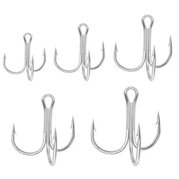 White Nickel Three Anchor Hook Set with Barbed fly fishing High Carbon Steel Three Hook Fishing Hook Tip Fishing Gear Accessories