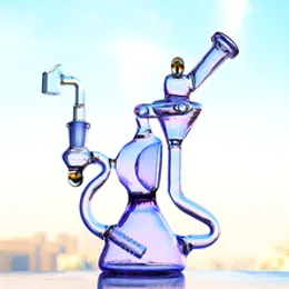 8.8" beaker base bongs hookahs Klein Recycler Tornado Percolator Glass Bong Wax Pipe Bongs Water Pipes Oil Dab Rigs With Heady Banger