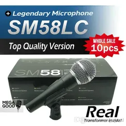 Microfone 10 pcs Versão de Qualidade Superior SM 58 58LC SM58LC Karaokê Microfone de Mão Dinâmico Com Fio Transformador Real Dentro de Microfone livre mikrafon