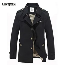 Män Casaco Inverno Homem Casual Mens Jackor och Coats Fashion Solid Bomull Överrock Ny Trench Coat Veste Homme Jacka 9