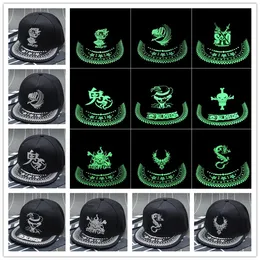 Hip Hop Luminous Cap Flat-Top Caps Fluorescencyjne czapki baseballowe Kapelusze Snapback Caps dla mężczyzn damski prezenty
