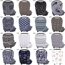 145 Styles INS Floral Stretchy Cotton Baby Nursing Cover breastfeeding cover Stripe Safety seat car Privacy Cover Scarf Blanket M1965