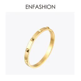 Enfashion Pyramid Spikes Bransoletka Manchette Gold Color Bransoletka ze stali nierdzewnej dla kobiet Bransoletki mankietów Bransoletki Pulseiras J190721