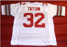 Anpassade män ungdomskvinnor vintage Ohio State Buckeyes #32 Jack Tatum Football Jersey Size S-4XL eller Custom något namn eller nummer Jersey