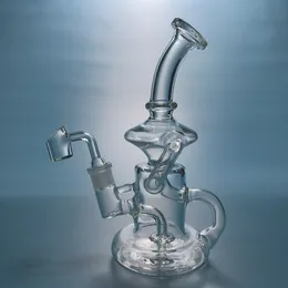 Più nuovo vetro spesso Bong Klein Tornado Recycler Pipa ad acqua in vetro 7.8 "Inch Glass 14.5 Female Joint Oil Rig Dab con ciotola e Banger Recycler