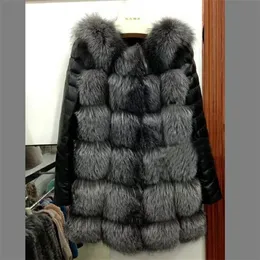 ファッション - フェイクの毛皮のコートコートスリムレザージャケットの女性の2019冬の黒の長袖厚い暖かい毛皮