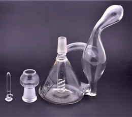 Högkvalitativ bägare Glas Bong Vortex Mini Recycler Bongs med 18mm Joint Tornado Perc Dab Rig med 14mm Dome Bowl och Nail