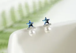 Partihandel-Silver 925 Smycken Örhängen örhängen för kvinnor Earing Oorbellen Star Pearl Örhängen Ohrringe Aretes Boucle d'Oreille Femme