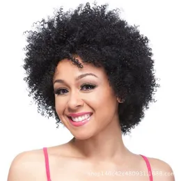 Zhuohuang Afro Kinky Curly Syntetyczna Peruka Symulacja Ludzkie Włosy Perruques de Cheveux Humains 002 #