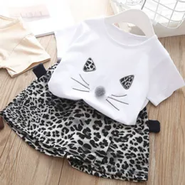 Children Designer Clothing Sets Fashion Leopard Print Sets Girls Brand Suits Kids Novelty Luxury Tops+ Pants Two Piece Sets Hot Sale