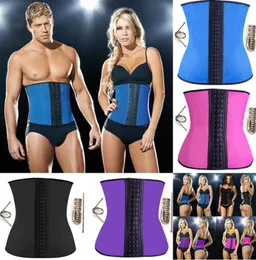 Casual Latex Gummi Midja Trainer Cincher Underbust Corset Body Shaper Tre Layer Tyg med Fyra Steel Bones Gummi Girdle 2019