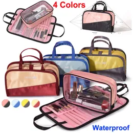 Новейшая косметическая сумка-органайзер щетка для макияжа дорожные сумки Портативная сумка для туалетных принадлежностей Водонепроницаемая большая емкость для мытья дома Сумки для хранения 4 цвета