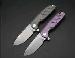 High End 4 Style TC4 Titanium Alloy Ball Bearing Flipper Folding Knife D2 Stone Wash Blad Fast Open Survival Folding Knives EDC Tools