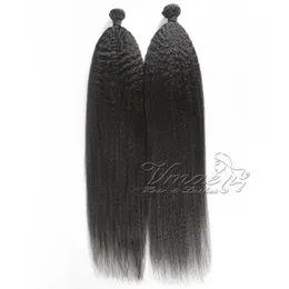 VMAE Wholesale Grade 11A Brasiliansk jungfrulig mänsklig hår Inslag Natural Color Kinky Straight 3 PCS Remy Hair Weave Bundles Extensions